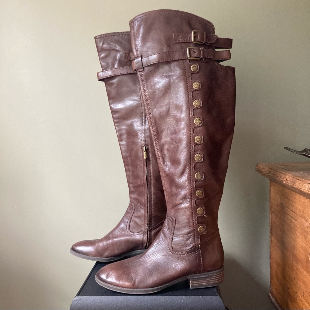 Sam Edelman | Pierce Over The Knee Leather Buckle Medallion Boot